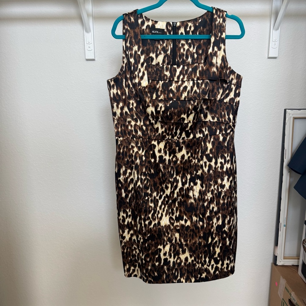 Alyx Brown and Cream Animal Print Mini Dress